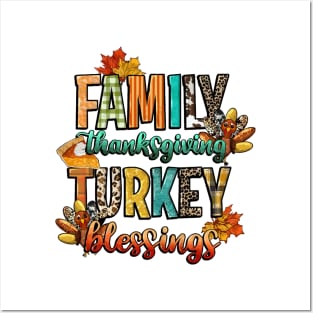 Family Thanksgiving turkey blessing Posters and Art